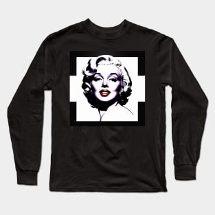 Bad Girl Marilyn Black and White Long Sleeve T-Shirt